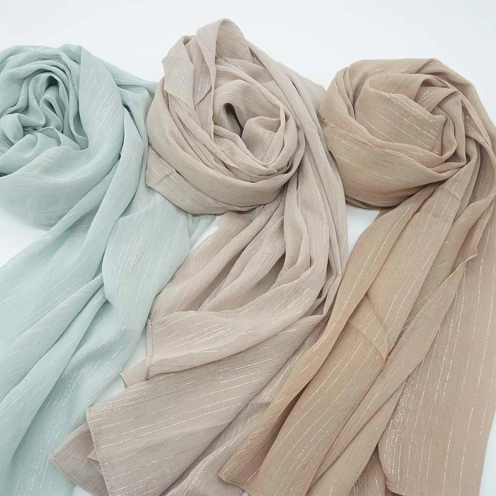 Women's hijab in Solid Color with Silver Silk Bronzing (MH022) Mariam's Collection
