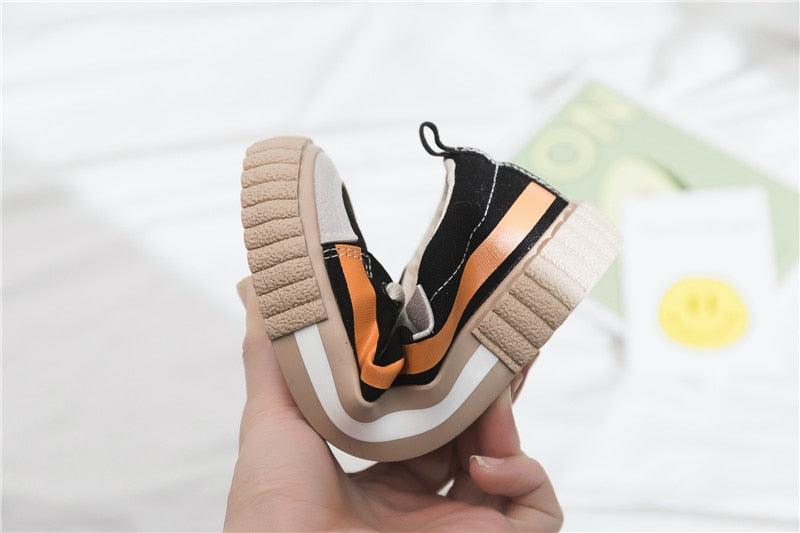 Womens New Spring Fashion Canvas Casual Flats Striped Vulcanize Fashion Style Sneakers Low-Cut Trainers Canvas Flat Sneakers Casual Slip On Canvas Comfortable Design Stevvex