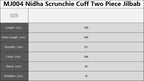 MJ004 Women's Nida Scrunchie Cuffs 2-Piece Jilbab - SJB-DIAMOND ELITES
