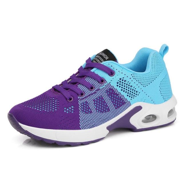 Womens Red Sneakers Air Cushion Shoes Woman Mesh Sneakers Breathable Flats Womens Casual Air Cushion Sneakers Lightweight Non Slip Sport Jogging Gym Fitness Workout Tennis Walking Espadrilles Stevvex