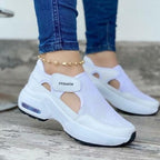 Womens Red Sneakers Air Cushion Shoes Woman Mesh Sneakers Breathable Flats Womens Casual Air Cushion Sneakers Lightweight Non Slip Sport Jogging Gym Fitness Workout Tennis Walking Espadrilles Stevvex