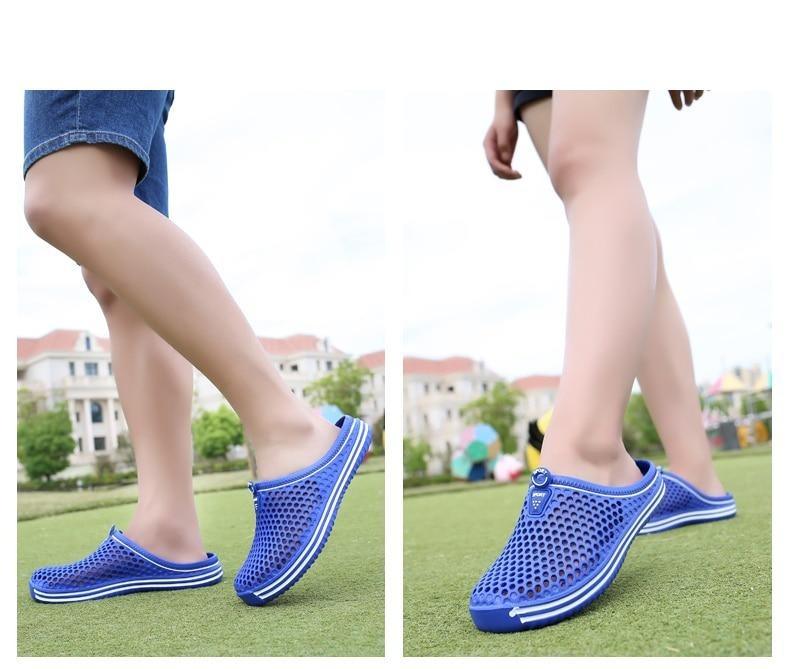 Womens Sandals Summer Fashion Hollow Out Breathable Beach Slippers Flip Flops EVA Massage Slippers Sandals Garden Clogs Shoes Women's Breathable Sandals Water Slippers Stevvex