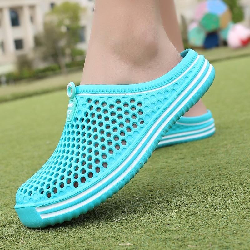 Womens Sandals Summer Fashion Hollow Out Breathable Beach Slippers Flip Flops EVA Massage Slippers Sandals Garden Clogs Shoes Women's Breathable Sandals Water Slippers Stevvex