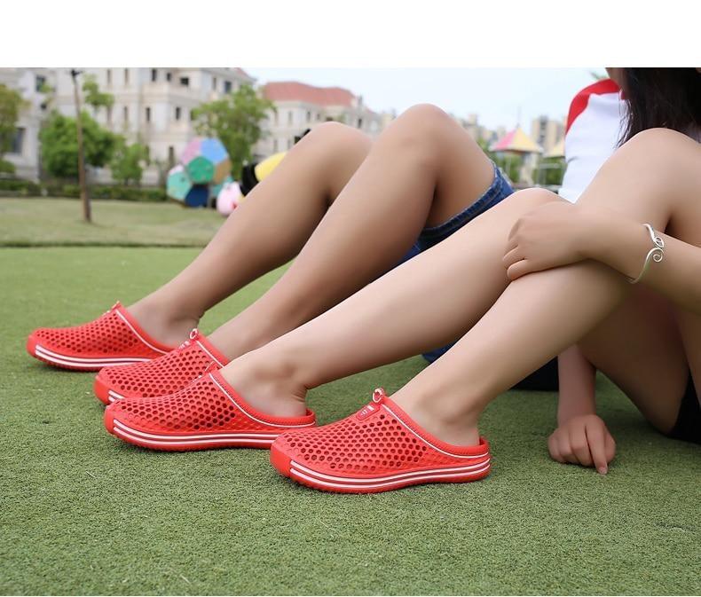 Womens Sandals Summer Fashion Hollow Out Breathable Beach Slippers Flip Flops EVA Massage Slippers Sandals Garden Clogs Shoes Women's Breathable Sandals Water Slippers Stevvex