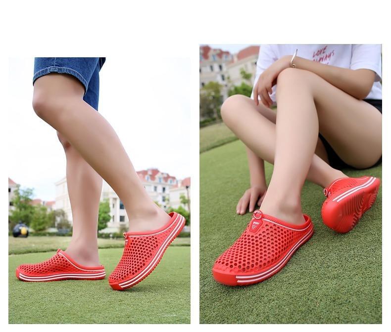 Womens Sandals Summer Fashion Hollow Out Breathable Beach Slippers Flip Flops EVA Massage Slippers Sandals Garden Clogs Shoes Women's Breathable Sandals Water Slippers Stevvex