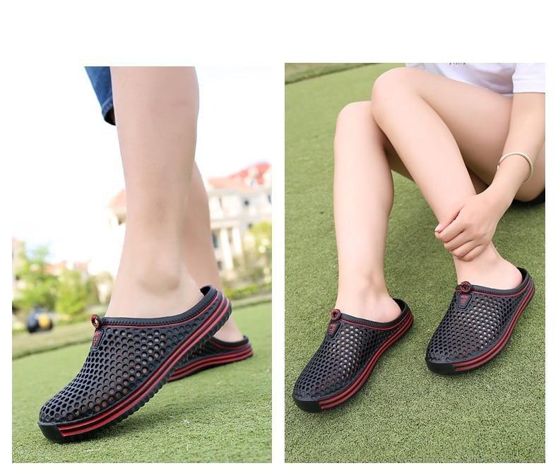 Womens Sandals Summer Fashion Hollow Out Breathable Beach Slippers Flip Flops EVA Massage Slippers Sandals Garden Clogs Shoes Women's Breathable Sandals Water Slippers Stevvex