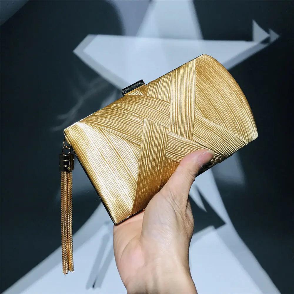MAC032 Women's Silk Evening Bag with Elegant Tassel Pendant Mariam's Collection