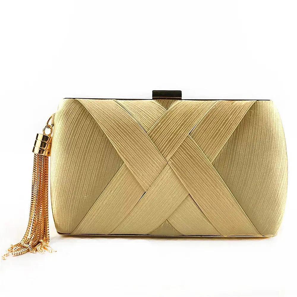 MAC032 Women's Silk Evening Bag with Elegant Tassel Pendant Mariam's Collection