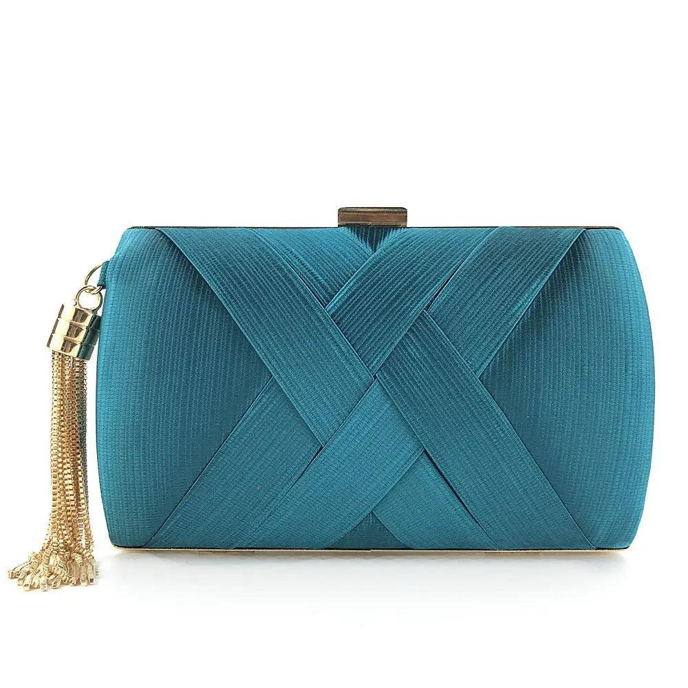 MAC032 Women's Silk Evening Bag with Elegant Tassel Pendant Mariam's Collection