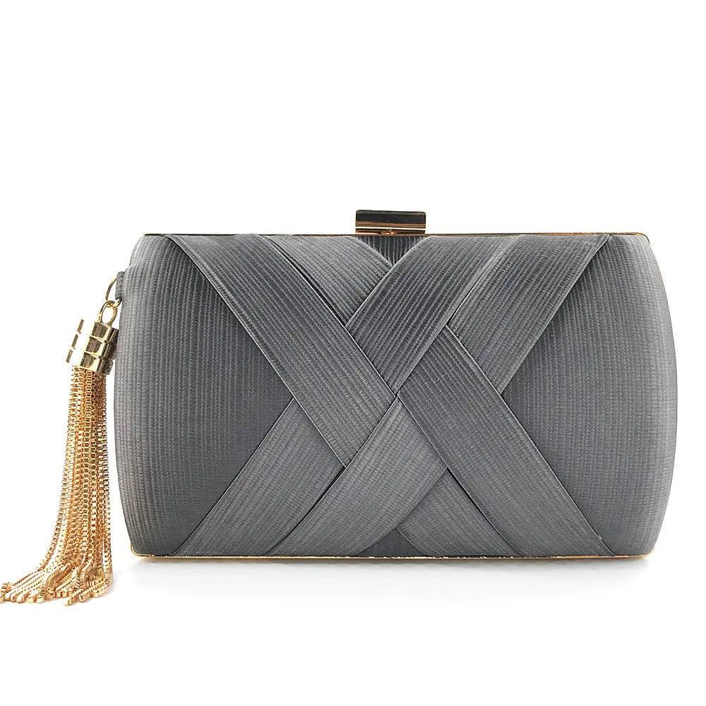 MAC032 Women's Silk Evening Bag with Elegant Tassel Pendant Mariam's Collection