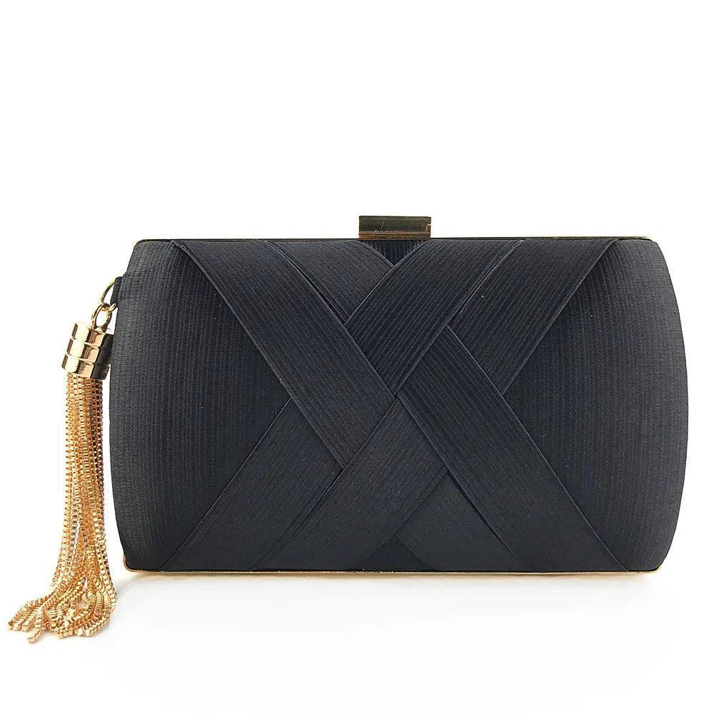 MAC032 Women's Silk Evening Bag with Elegant Tassel Pendant Mariam's Collection