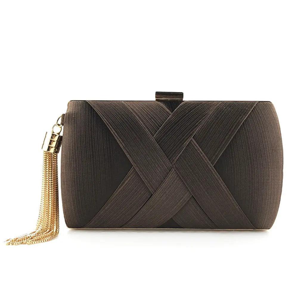 MAC032 Women's Silk Evening Bag with Elegant Tassel Pendant Mariam's Collection