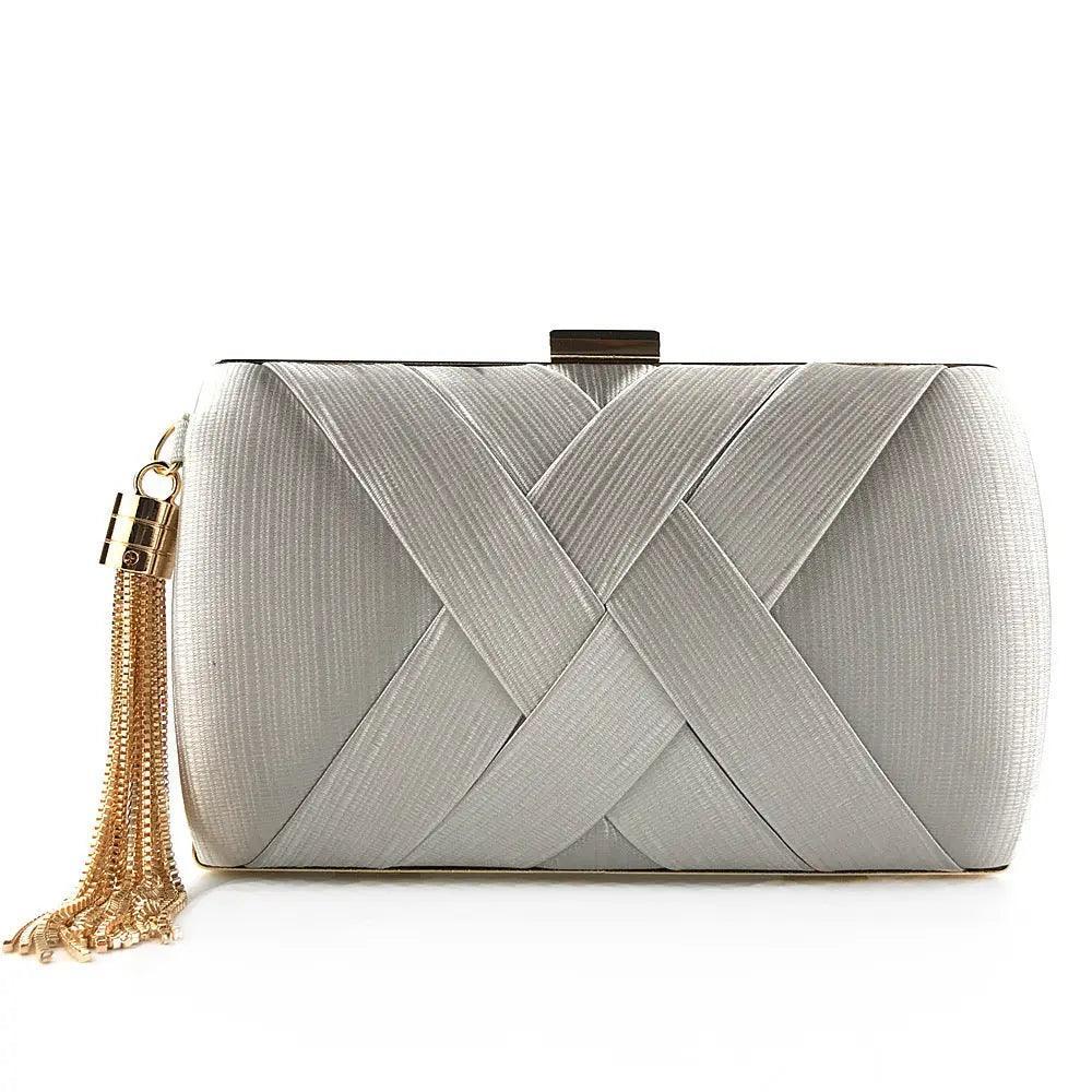 MAC032 Women's Silk Evening Bag with Elegant Tassel Pendant Mariam's Collection