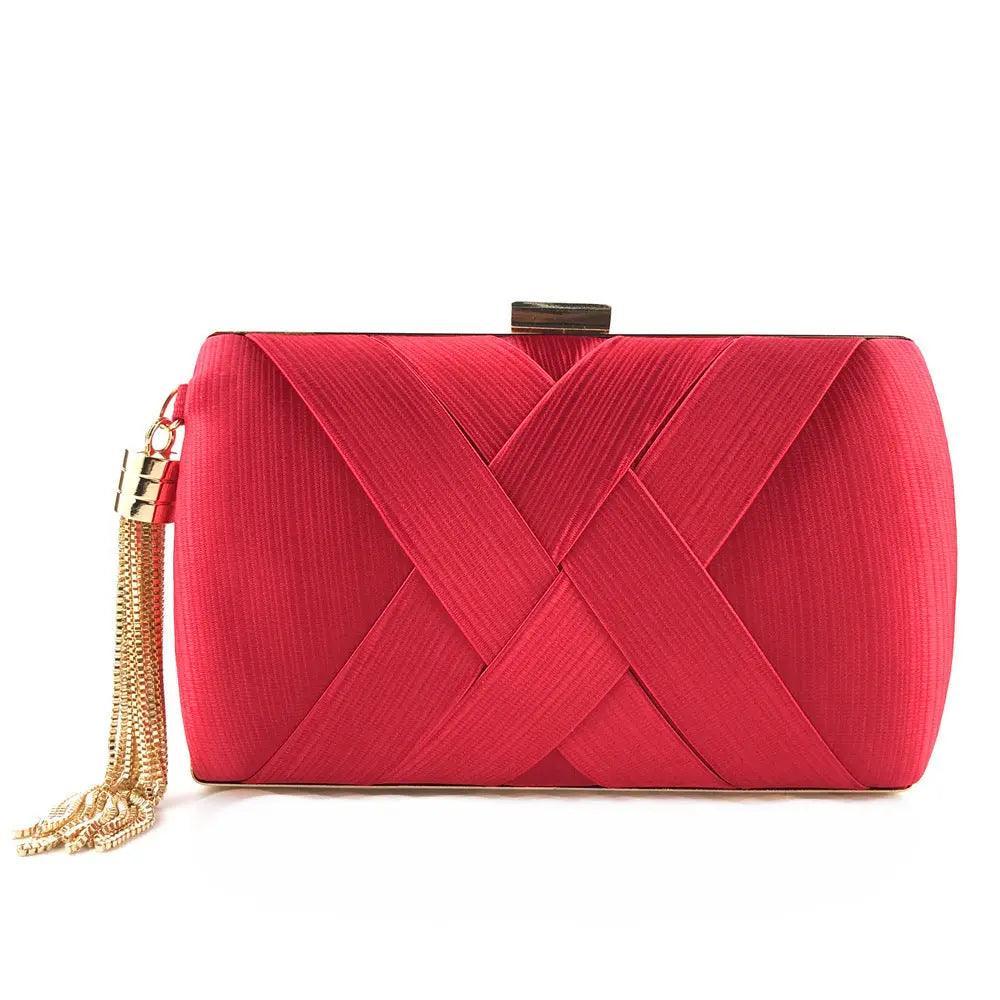 MAC032 Women's Silk Evening Bag with Elegant Tassel Pendant Mariam's Collection