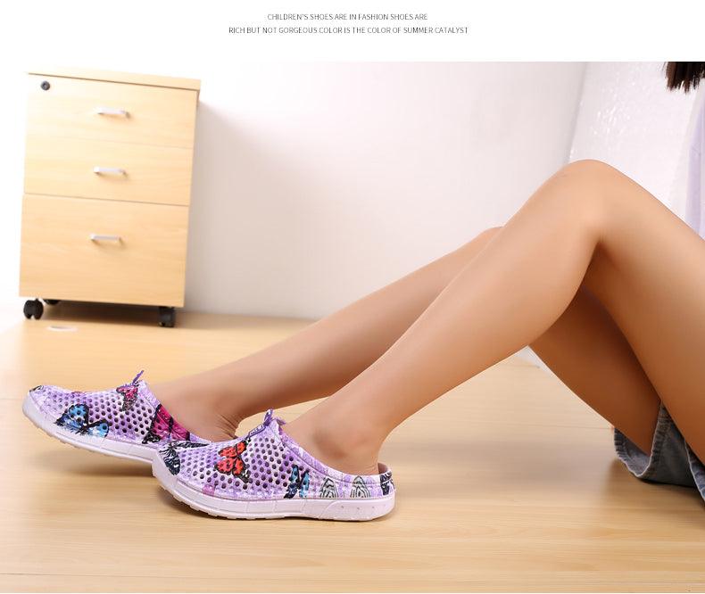 Womens Slip-On Quick Dry Water Clogs Shoes Beach Sandals Lightweight Breathable Bathroom Garden Clogs Shoes Summer Breathable Mesh Sandals Beach Footwear Anti-Slip Slippers Quick Drying Sandals Stevvex