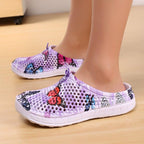 Womens Slip-On Quick Dry Water Clogs Shoes Beach Sandals Lightweight Breathable Bathroom Garden Clogs Shoes Summer Breathable Mesh Sandals Beach Footwear Anti-Slip Slippers Quick Drying Sandals Stevvex