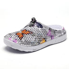Womens Slip-On Quick Dry Water Clogs Shoes Beach Sandals Lightweight Breathable Bathroom Garden Clogs Shoes Summer Breathable Mesh Sandals Beach Footwear Anti-Slip Slippers Quick Drying Sandals Stevvex
