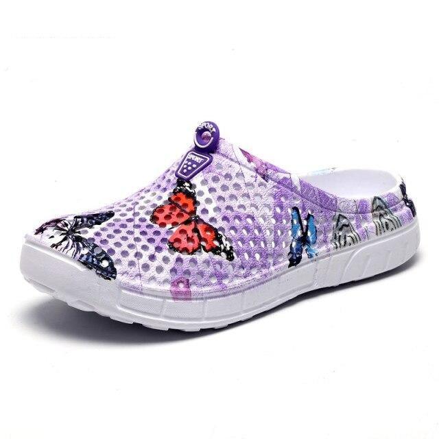 Womens Slip-On Quick Dry Water Clogs Shoes Beach Sandals Lightweight Breathable Bathroom Garden Clogs Shoes Summer Breathable Mesh Sandals Beach Footwear Anti-Slip Slippers Quick Drying Sandals Stevvex