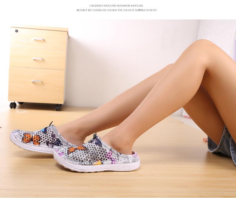 Womens Slip-On Quick Dry Water Clogs Shoes Beach Sandals Lightweight Breathable Bathroom Garden Clogs Shoes Summer Breathable Mesh Sandals Beach Footwear Anti-Slip Slippers Quick Drying Sandals Stevvex