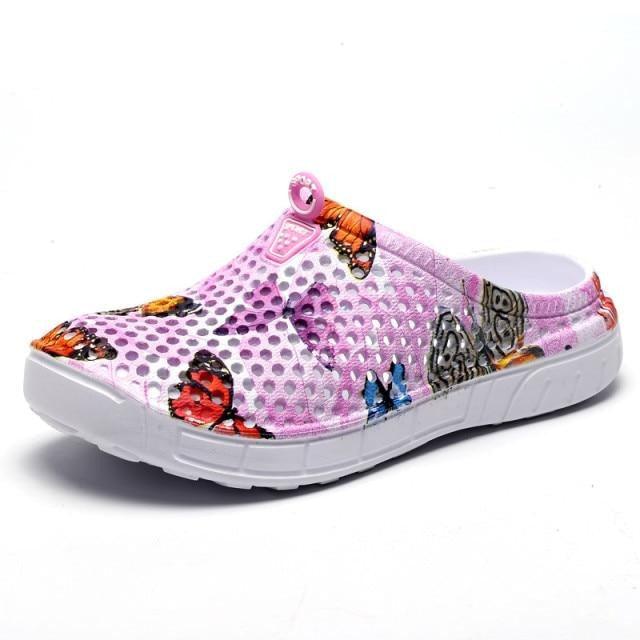 Womens Slip-On Quick Dry Water Clogs Shoes Beach Sandals Lightweight Breathable Bathroom Garden Clogs Shoes Summer Breathable Mesh Sandals Beach Footwear Anti-Slip Slippers Quick Drying Sandals Stevvex