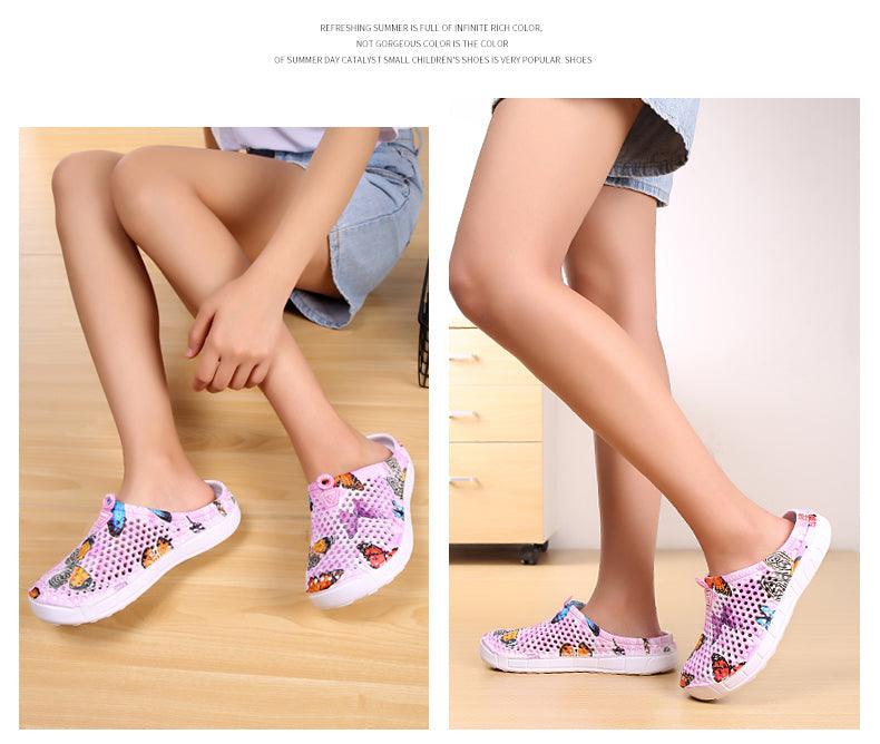 Womens Slip-On Quick Dry Water Clogs Shoes Beach Sandals Lightweight Breathable Bathroom Garden Clogs Shoes Summer Breathable Mesh Sandals Beach Footwear Anti-Slip Slippers Quick Drying Sandals Stevvex