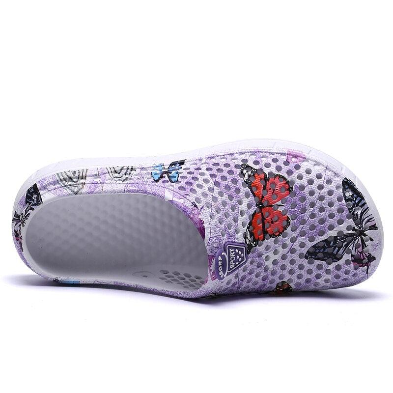 Womens Slip-On Quick Dry Water Clogs Shoes Beach Sandals Lightweight Breathable Bathroom Garden Clogs Shoes Summer Breathable Mesh Sandals Beach Footwear Anti-Slip Slippers Quick Drying Sandals Stevvex