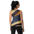 Womens Stretch Fit Tank Top - Brown Red Blue Colorblock Lines - SJB-DIAMOND ELITES