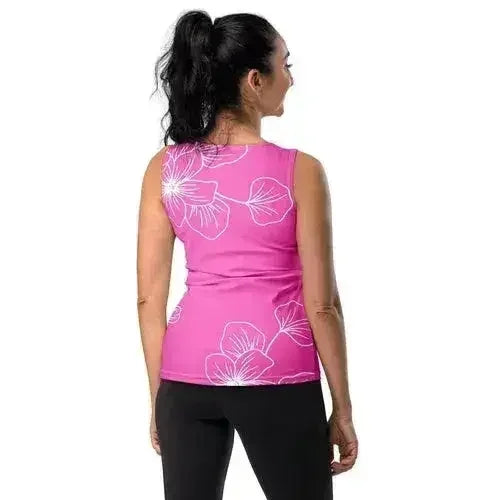 Womens Stretch Fit Tank Top - Pink Floral - SJB-DIAMOND ELITES