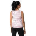 Womens Stretch Fit Tank Top - Pink Line Art Sketch Print - SJB-DIAMOND ELITES