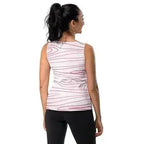 Womens Stretch Fit Tank Top - Pink Line Art Sketch Print - SJB-DIAMOND ELITES