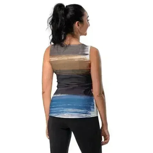 Womens Stretch Fit Tank Top - Rustic Purple Brown Design - SJB-DIAMOND ELITES