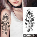 Womens Waterproof Temporary Tattoo Sticker Blue Flower Luxury Big Tatoo For Body Arm