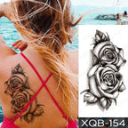 Womens Waterproof Temporary Tattoo Sticker Blue Flower Luxury Big Tatoo For Body Arm
