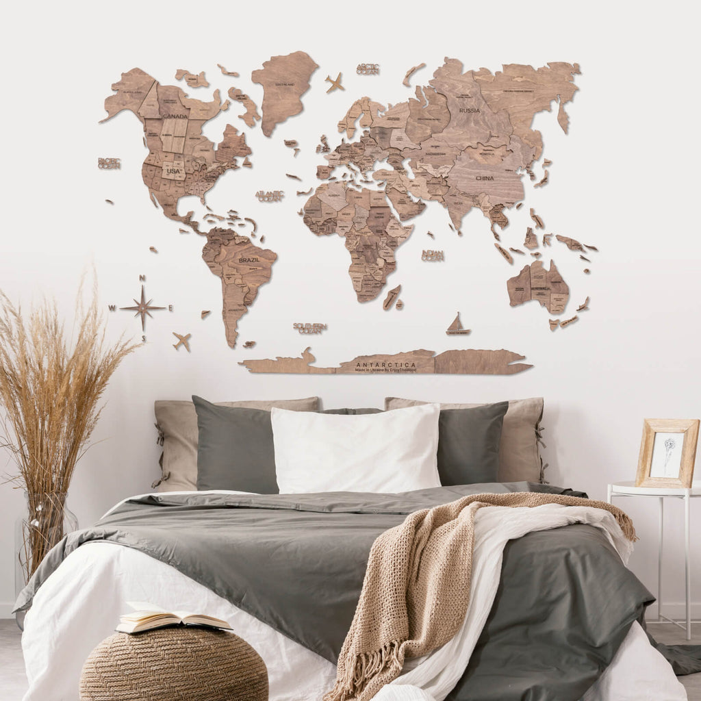 Bundle: Wooden Map and Airplanes Pins - SJB-DIAMOND ELITES