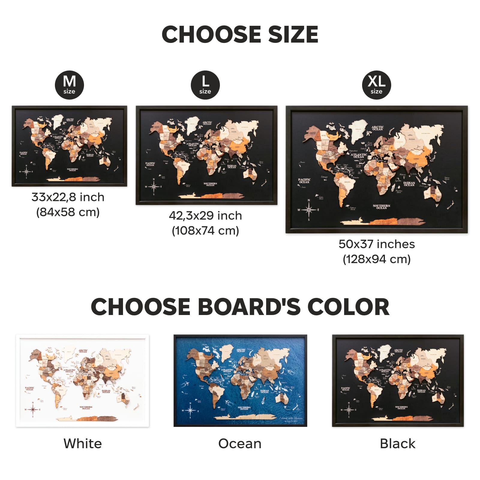 3D Wooden Panel World Map Multicolor Enjoy The Wood