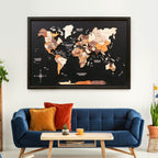 3D Wooden Panel World Map Multicolor Enjoy The Wood
