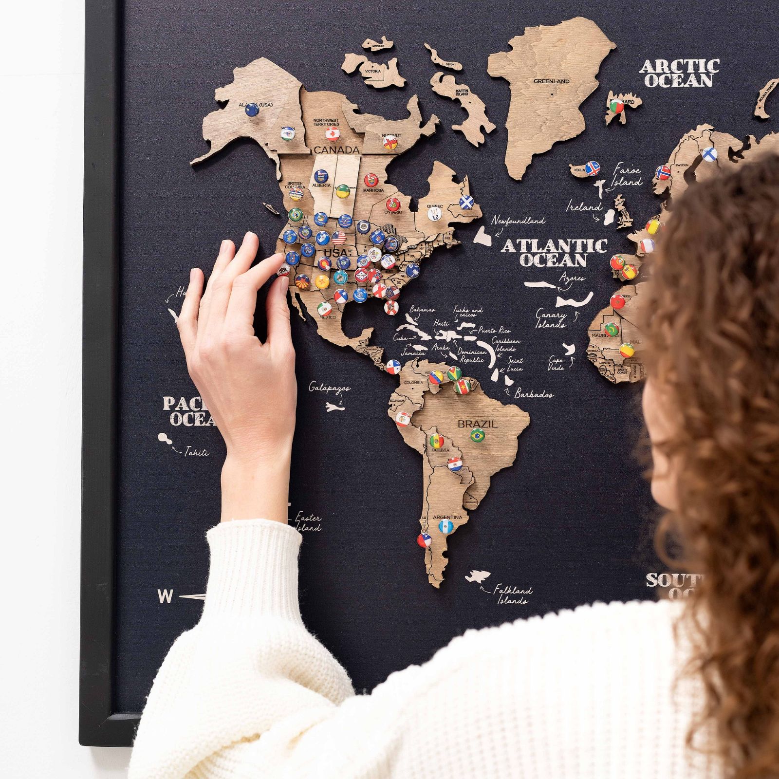 3D Wooden Panel World Map Terra Enjoy The Wood