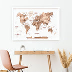 3D Wooden Panel World Map Terra Enjoy The Wood