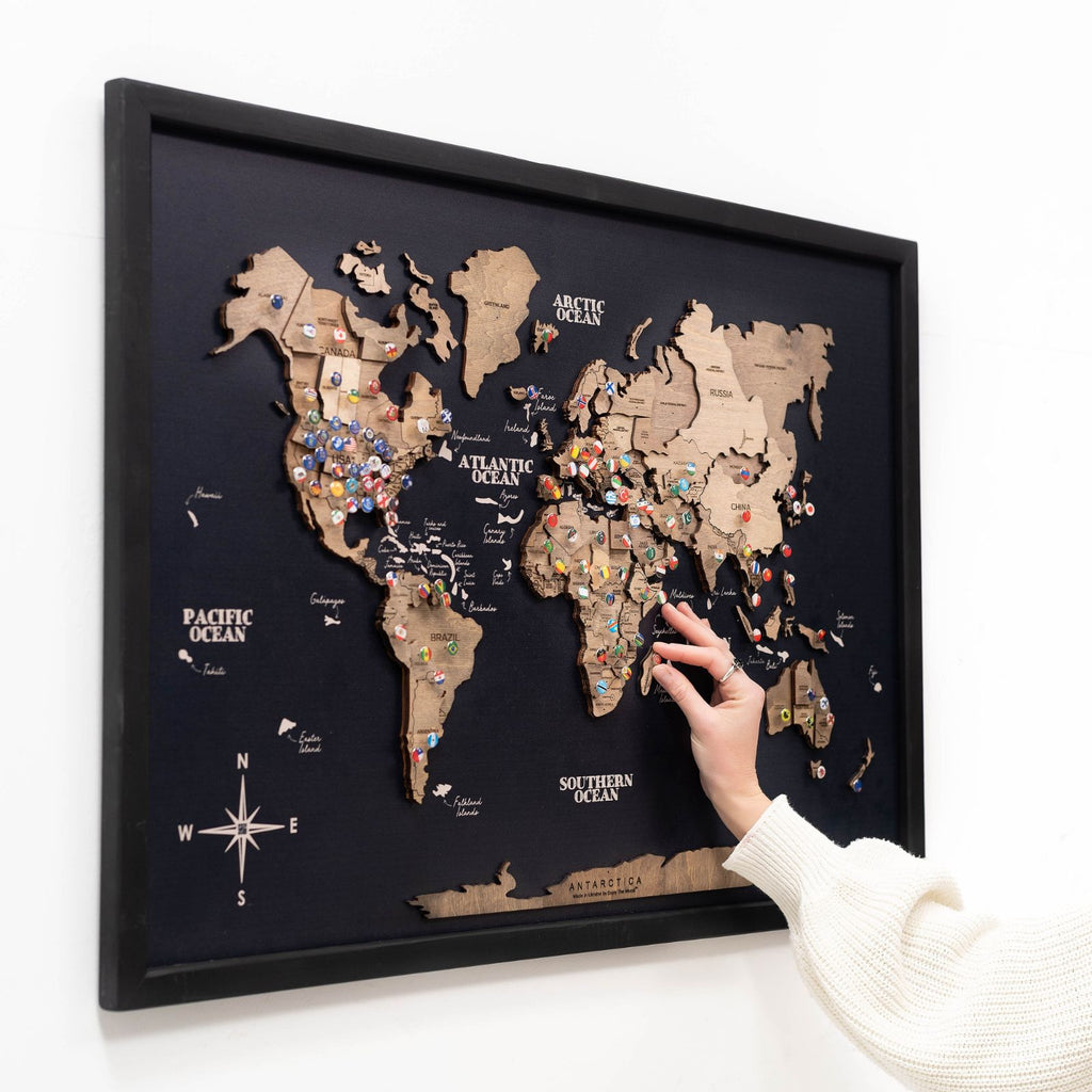 3D Wooden Panel World Map Terra Enjoy The Wood
