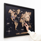 3D Wooden Panel World Map Terra Enjoy The Wood