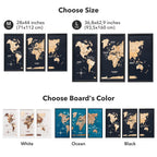 3D Wooden Triptych World Map Multicolor Enjoy The Wood