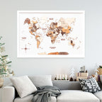 3D Wooden Panel World Map Multicolor Enjoy The Wood