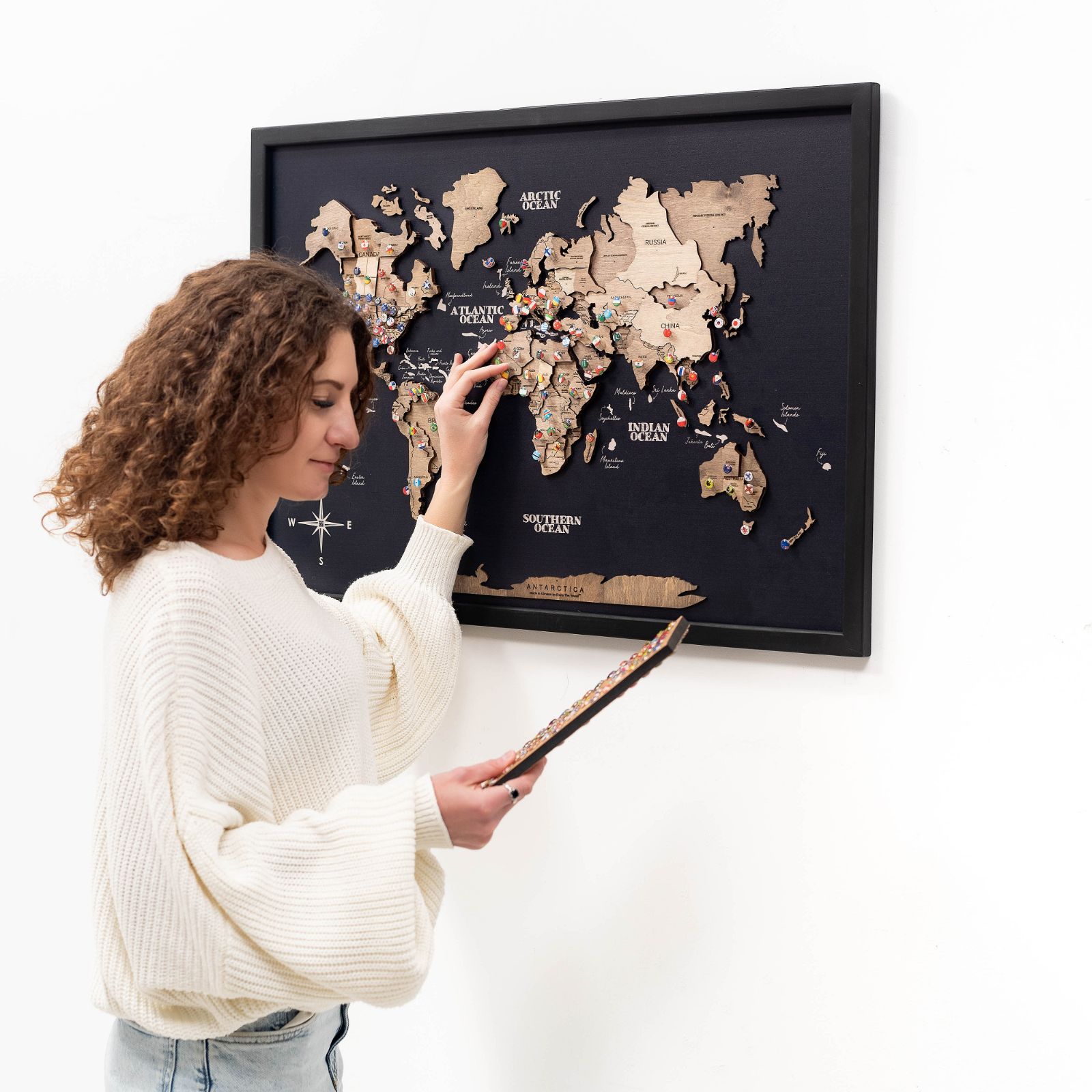 3D Wooden Panel World Map Terra Enjoy The Wood
