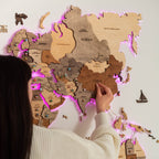 3D LED Wooden World Map 2.0 (with acrylic background) Enjoy The Wood