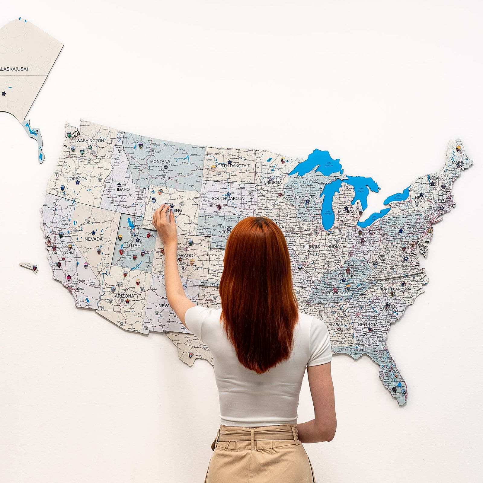 Wooden USA Map Enjoy The Wood