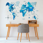 3D Luminous/Magnetic Colored Wooden World Map Azure Enjoy The Wood