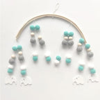 Wooden Beads Wind Chimes With Wool Balls Wooden Wind Chime Nursery Mobile Crib Bed Bell Baby Bedroom Ceiling Wooden Beads Hanging Ornament Pendant Newborn Baby Bed Hanging Wind bell Crib Tent Kids Room Decorations Ornaments Stevvex