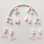 Wooden Beads Wind Chimes With Wool Balls Wooden Wind Chime Nursery Mobile Crib Bed Bell Baby Bedroom Ceiling Wooden Beads Hanging Ornament Pendant Newborn Baby Bed Hanging Wind bell Crib Tent Kids Room Decorations Ornaments Stevvex
