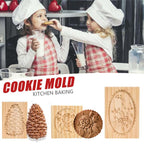 Wooden Cookie Mold Cutter Wooden Gingerbread Cookie Moulds Press 3D Cake Embossing Baking Mold Rose Flower Cutter Bakery Gadgets Cookies, Wooden Cookie Cutter, Funny Wooden Cookie Molds For Baking, Gingerbread Mold, Pine Cone Mold, Cake Mold