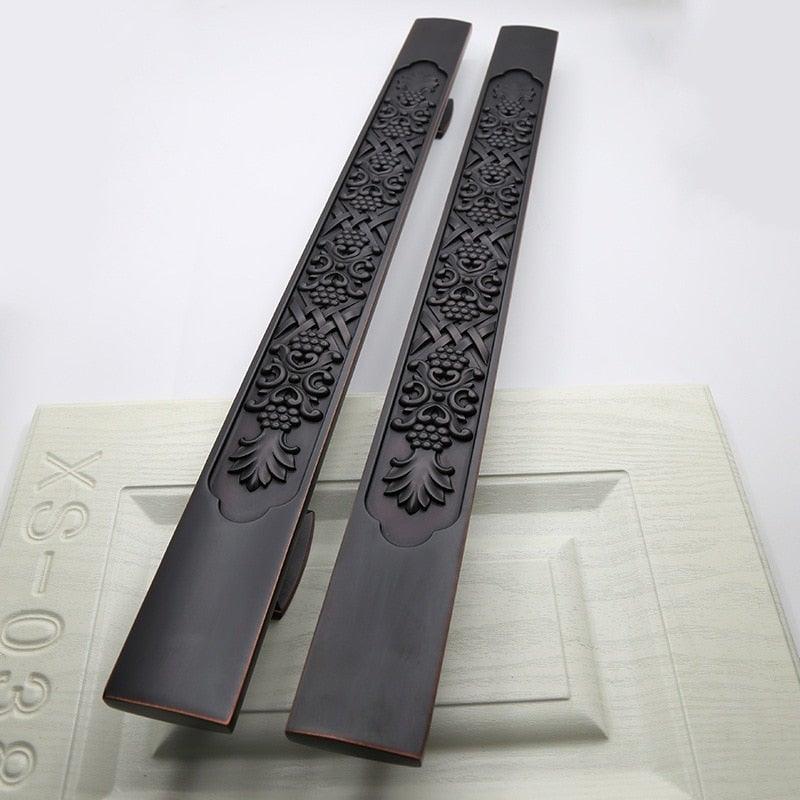Wooden Door Glass Knob Handle  Hotel Villa European Style Simple Antique Black Surface Mounted Solid Barn Pull Hand Wardrobe Shoe Cabinet Bathroom Cabinet Handle Drawer Handle Stevvex